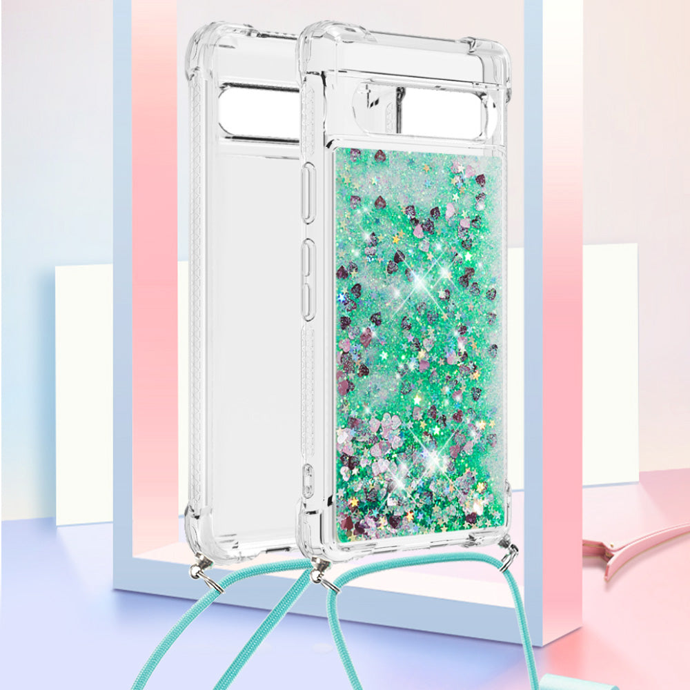 YB Quicksand Series-4 for Google Pixel 7a 5G Liquid Quicksand Phone Protective Case Soft TPU Drop-proof Cover with Lanyard YB Quicksand Series-4 for Google Pixel 7a 5G Liquid Quicksand Phone Protective Case Soft TPU Drop-proof Cover with Lanyard